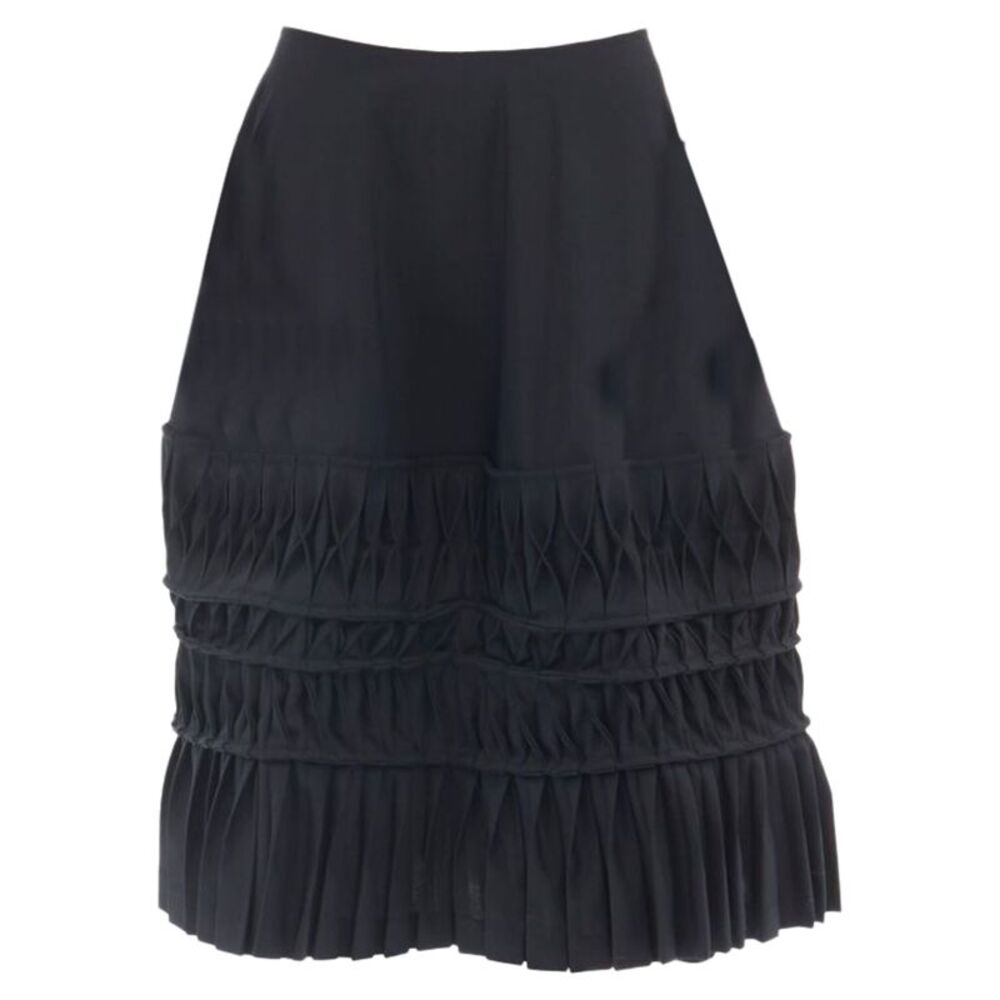 Junya Watanabe wool blend origami pleated wrap tie skirt